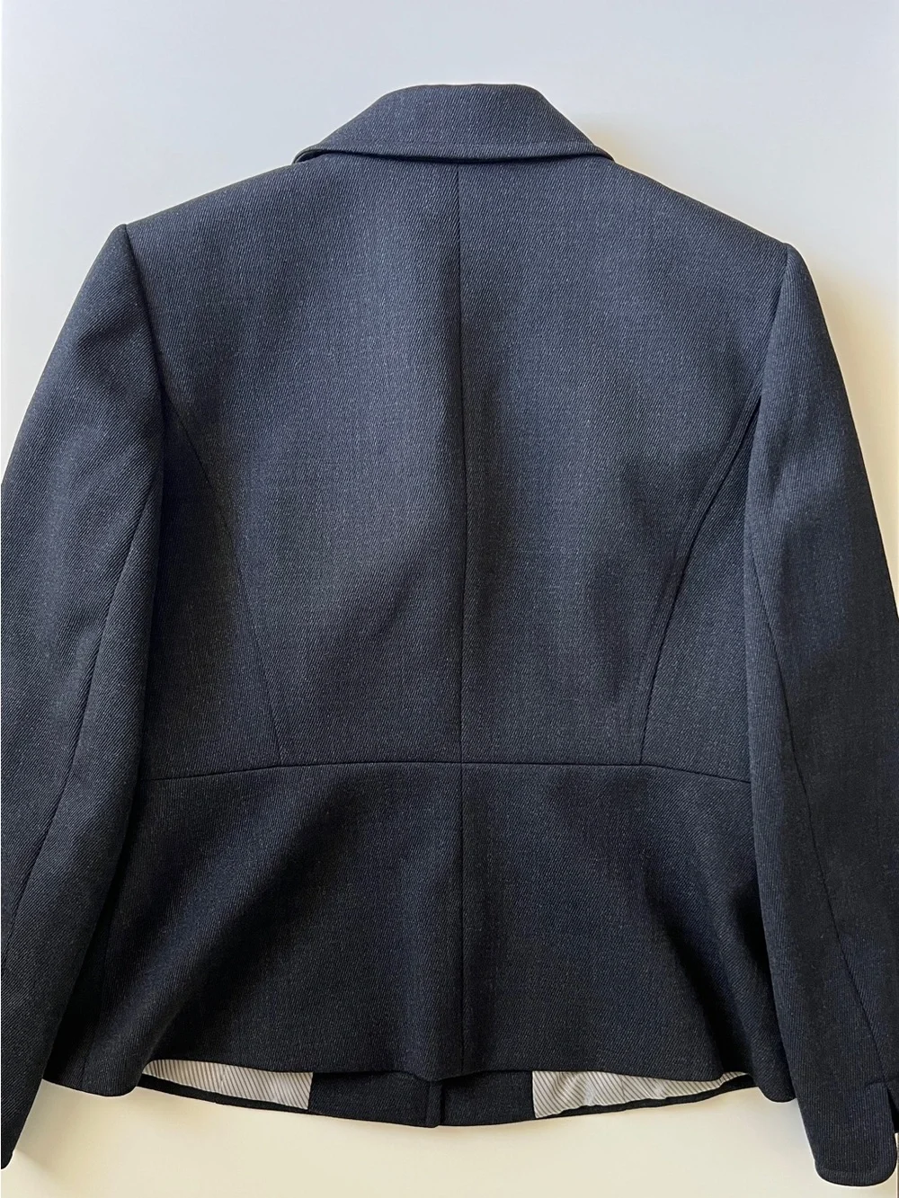 Tahari Arthur S Blazer Jacket Levine Charcoal Gray Wool Blend Zip 10P